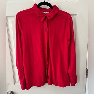 Red suede button down!